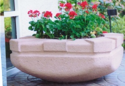 37  Dia x 15 H Stastny Stone Pots Unique Large Hand-Carved Concrete Planter Square Pot 