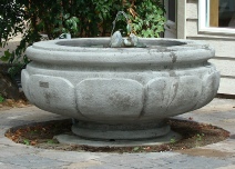 Stastny Stone Pots Custom Hand-Carved Concrete Lotus Fountain w/Pedestal 42" Dia x 19" H (Frog Spitter Sold Separately)