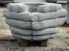 32 Dia x 20 H Stastny Stone Pots Unique Large Hand-Carved Concrete Planter Hands 