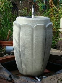Stastny Stone Pots Custom Hand-Carved Concrete Tulip Fountain 24" Dia x 36" H